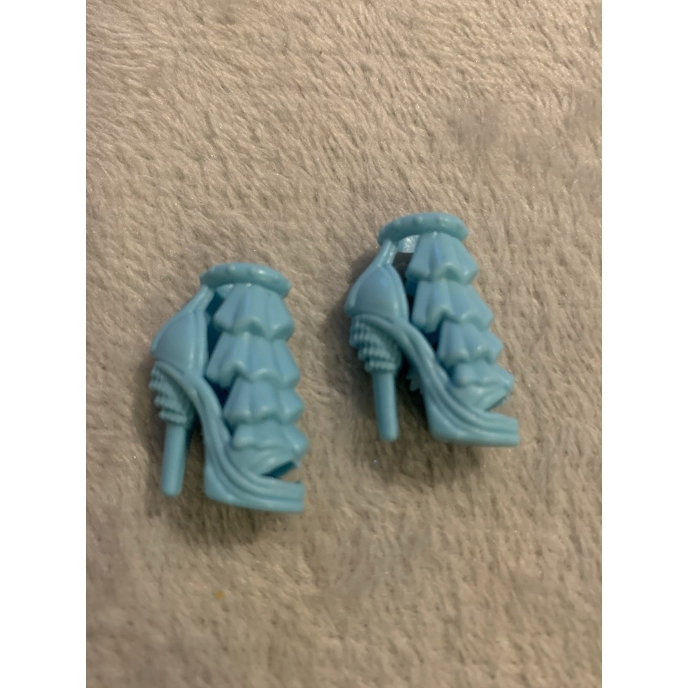 Modern Barbie Doll Blue Ruffle‎ Open Toe Heels Replacement Shoes